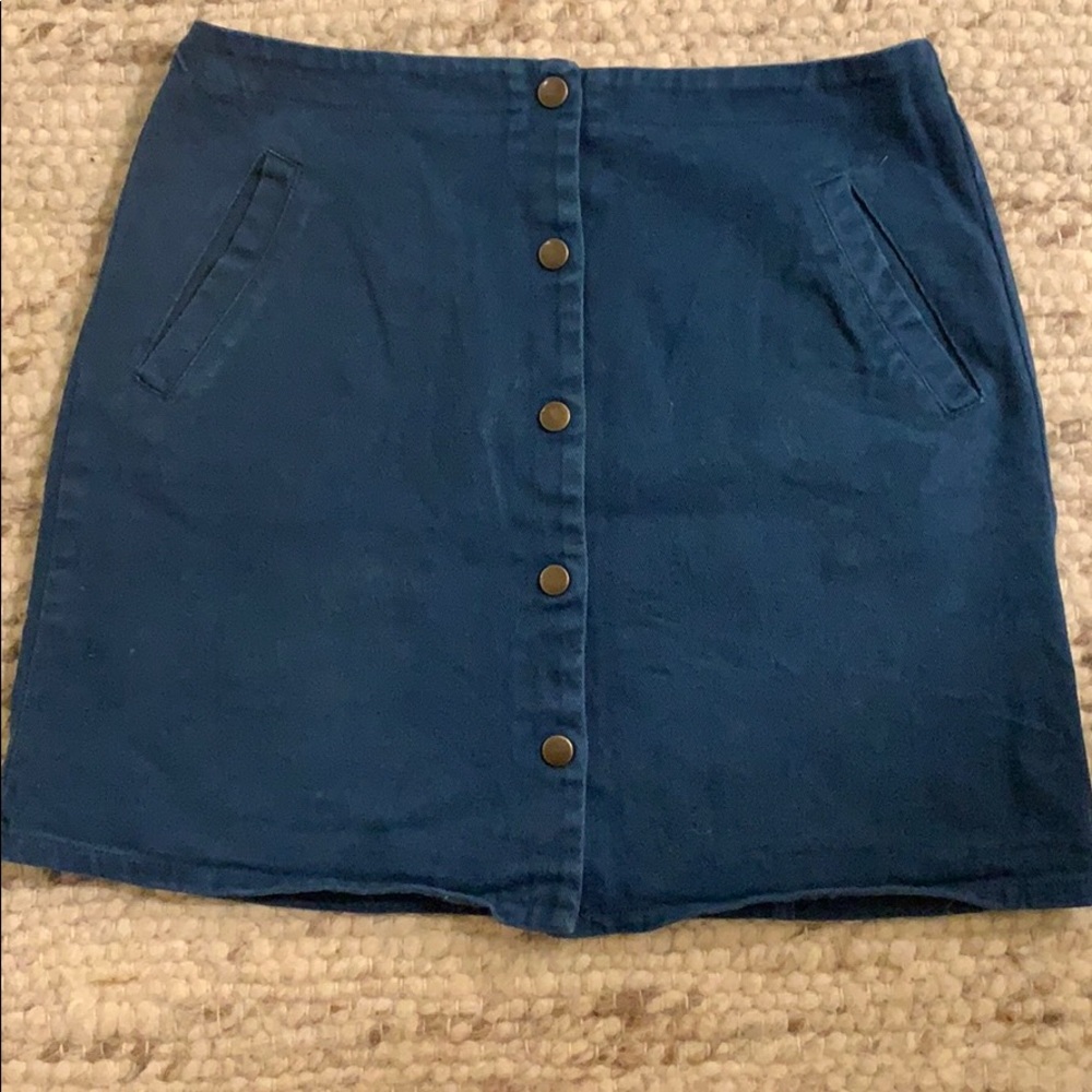 Blue denim skirt